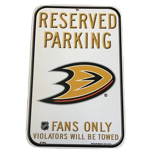 Letrero de estacionamiento reservado Anaheim Ducks NHL solo ventiladores Wincraft hecho en EE. UU. Mancave - Imagen 1 de 5