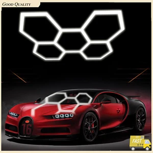 5 Grids Hexagon Honeycomb LED Hex Light Custom Car Wash Beauty Station Gym Light - Picture 1 of 12