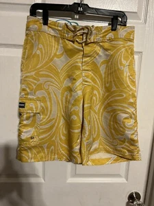 Huntington Men’s Board Shorts Size 32 Yellow And White Made For Surfers EUC - Picture 1 of 7