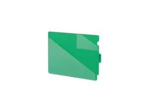 End Tab Poly Out Guides, Two-Pocket Style, 1/3-Cut End Tab, Out, 8.5 x 11, Green - Picture 1 of 11