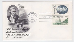 TurtlesTradingPost- Captain Cook 1978 #1732-3 FDC Artcraft- Hand Cancel - Picture 1 of 1
