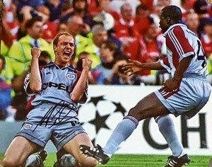 GROSSES MARIO BASLER FOTO / BILD , SIGNIERT , WERDER BREMEN / BAYERN - Bild 1 von 1