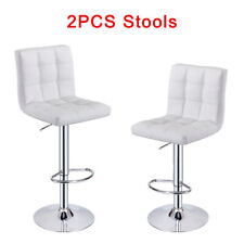 2PCS Bar Stool Gas Lift Swivel Stools Hub Club Cafe Breakfast Chairs PU Leather