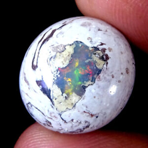 11.90 Cts 100% Natural Mexican FIRE OPAL 16x17x7 mm Oval Cabochon Loose Gemstone