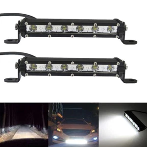 2x 7inch 18W Ultra Slim LED Light Bar Work Spot Light Offroad Fog SUV ATV - Picture 1 of 9