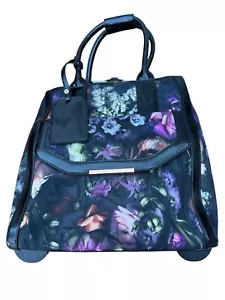 Ted Baker Cabin Bag Wheels Travel Suitcase Luggage Weekend Overnight Floral - Picture 1 of 8