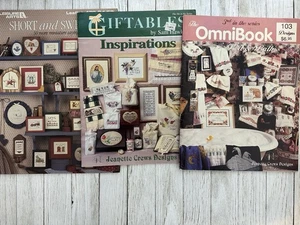 LOT OF 3 CROSS STITCH PATTERNS COUNTRY SAYINGS TOWELS BOOKMARKS MINIATURES - Picture 1 of 6