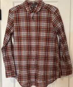 Eddie Bauer Women’s Medium Plaid Blouse Long Sleeve Button Up Classic Fit - Picture 1 of 10