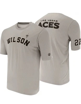 FISLL Adult A'ja Wilson Las Vegas Aces WNBA Embroidered T Shirt L Bin 16s Foto 1 de 4