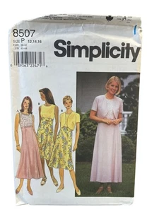 Simplicity Sewing Pattern 8507 Dress Jacket Bolero Misses Size 12-16 Summer - Picture 1 of 3