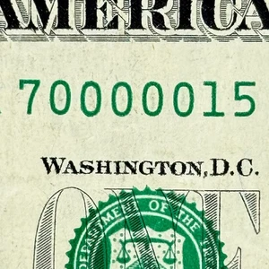 Five in a Row 0s 70M Dollar 70000015 Fancy Serial Number Free Shipping - Picture 1 of 6