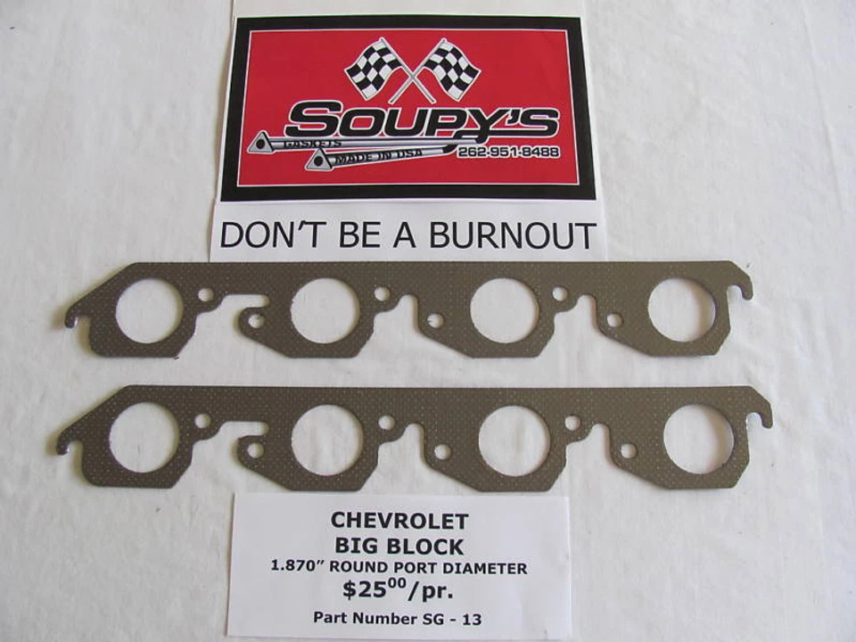 Chevrolet Big Block Exhaust Gaskets (1.870 Round Port) - Изображение 1 из 1