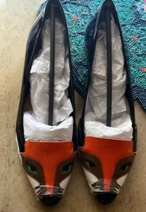 KATE SPADE New York Ericka Fox Face Patent Leather Ballet RARE FLATS SIZE 7 NIB - Picture 1 of 11
