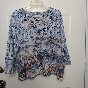 Top de invierno manga larga cuello dividido Alfred Dunner para mujer talla grande 2XL B17 - Imagen 1 de 8