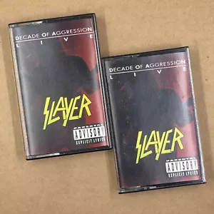 SLAYER Cassette Tape 80s 90s Metal DECADE OF AGGRESSION LIVE DOUBLE ALBUM SET - Picture 1 of 9