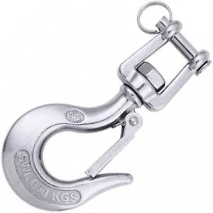 304 Stainless Steel Clevis Slip Hook with Safety Latch American Type Jaw & Ey... - Picture 1 of 7