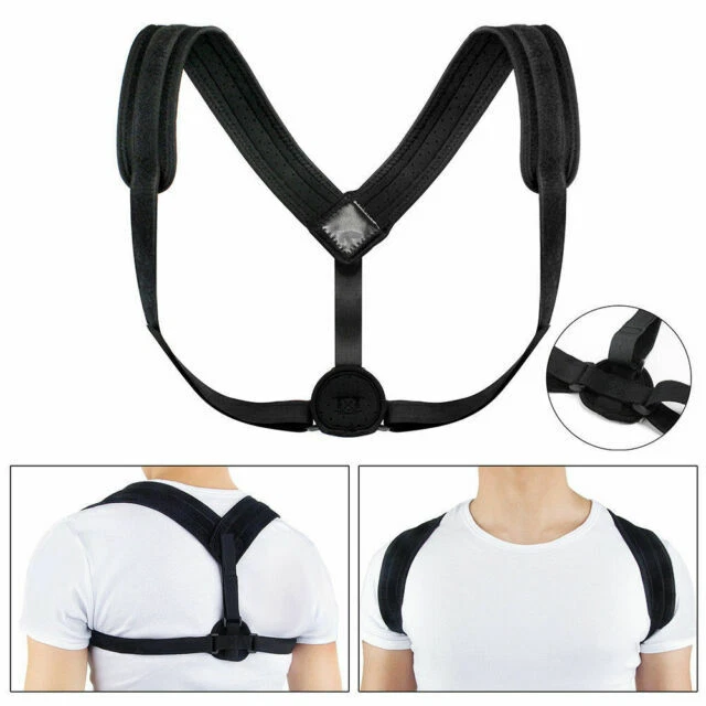 Generic Posture Corrector with Adjustable Clavicle Support - Black