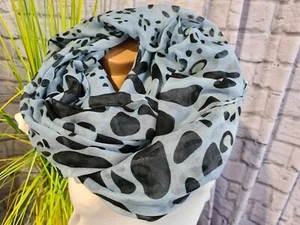 Schal Tuch Loop Schlauchschal weich fallend (8 648) blau gemustert NEU - Bild 1 von 3