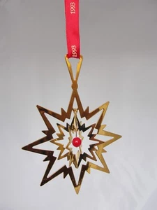 1993 GEORG JENSEN CHRISTMAS DECORATION MOBILE STAR WITH RED PEARL - Picture 1 of 2