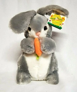 "Conejo de Pascua de Colección Peluche Conejo Animal Juguete Importación Gris Esponjoso Cola Blanca Corea 10" - Imagen 1 de 10