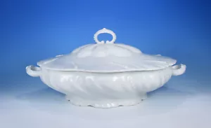 Royal Limoges "Ocean Le Blanc" Deckelschale 30 x 19 cm. - Bild 1 von 3
