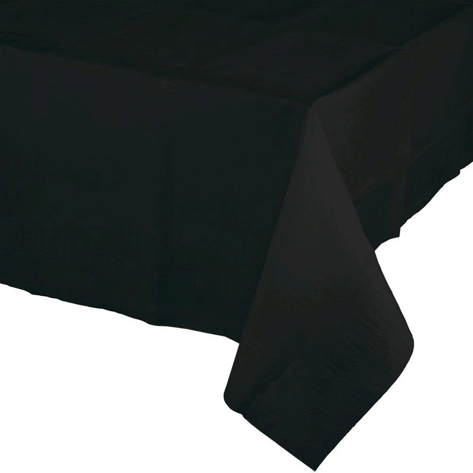 Black Tablecover 54X108 PPR/Poly - Image 1 of 1