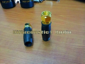 1x F Type Male Plug TV Cable Audiophile Connector 8mm cable Gold Plated  - Picture 1 of 2