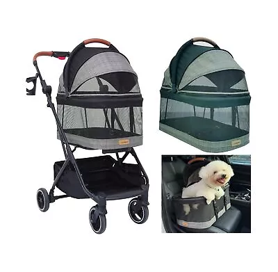 ROODO Dog Stroller Cat Stroller 3-in-1 Multifunctional 4 Wheels Lightweight F... - Image 1 of 4