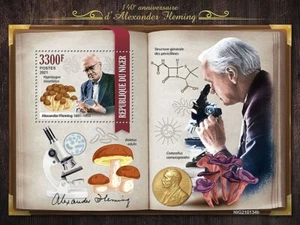 ALEXANDER FLEMING Penicillin Medicine Mushrooms Fungi Stamp Sheet #70 2021 Niger - Picture 1 of 1