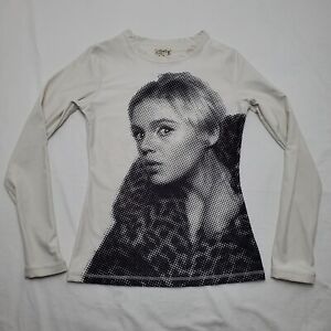 RARE Andy Warhol Burton Edie Sedgwick Womens Sz S 1st Layer LS Stretch Shirt