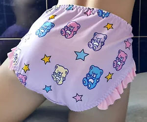 Pretty Lilac Care Bear Kawaii Lolita Style Girly Ruffle Leg Trim Brief Panties S - Imagen 1 de 11