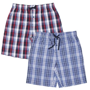 MENS LOUNGE SHORTS HANES PYJAMA STRETCH WOVEN SLEEP SHORT S-4XL WITH POCKETS NEW - Picture 1 of 3