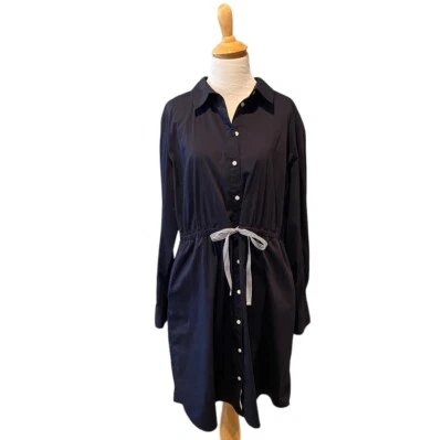 Vestido Nordstrom 1901 cintura ceñida manga larga azul marino talla XL Foto 1 de 4