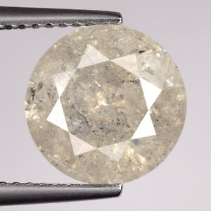 4.05cts 10.1mm Gray White Natural Loose Diamond "SEE VIDEO"