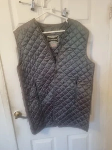 Vintage 1950s Grantham Green Gilet Bodywarmer Large Tropal Quilted - Picture 1 of 3