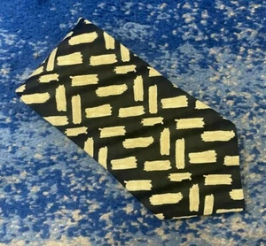 Corbata de seda abstracta tonal crema negra Hugo Boss Italia - Imagen 1 de 4