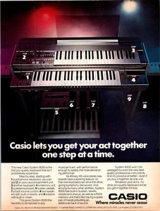 VINTAGE 1984 CASIO SYSTEM 8000 KEYBOARD PRINT AD - Picture 1 of 1