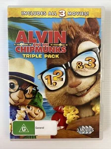 Alvin And The Chipmunks - 1 2 3 - DVD Triple Pack 3 Movies - VGC Region 4 - Picture 1 of 6