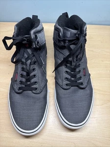 Vans Off the Wall grigio alto uomo 9,5 nero e rosso etichetta linea nera - Foto 1 di 7