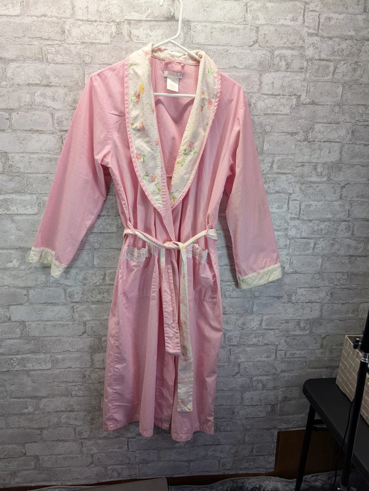 Albornoz vintage Secret Treasures para mujer S algodón/poliéster con cinturón Grannycore Foto 1 de 4