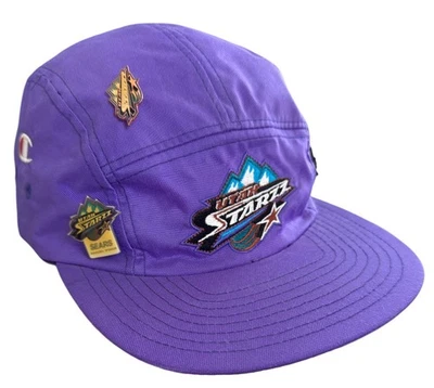 De colección Champion Utah Strazz WNBA Correa 5 Paneles Sombrero Púrpura Prendedores de Campamento Foto 1 de 4