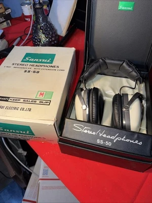 Auriculares estéreo Sansui SS-50 años 70 en caja original - FUNCIONAN Foto 1 de 4