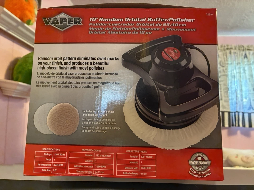 Vaper 10 pulgadas Pulidora/tampón orbital aleatoria, nueva de stock, probada Foto 1 de 2
