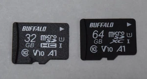 Carte mémoire flash microSD BUFFALO Micro SDHC SDHX 32 Go/64 Go - Photo 1 sur 3