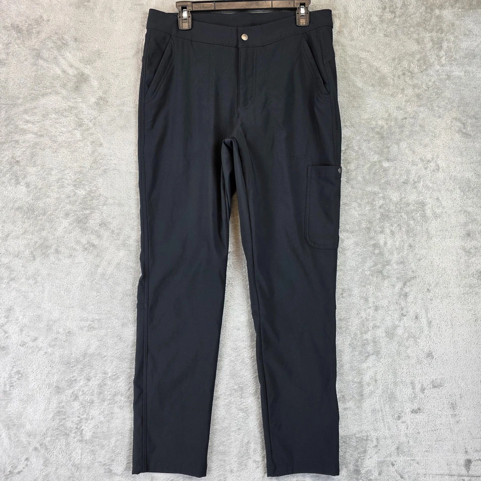 Columbia Pants Womens 12 Black Fleece Lined Softshell Hiking Stretch Zip Fly - Image 1 of 4