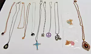 LOT SALE - Costume Jewelry Necklaces - 12 Total - Assorted Styles & Pendants - Picture 1 of 5