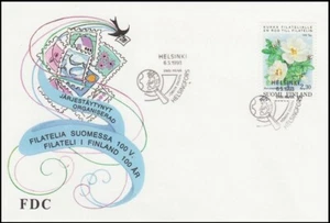 White Love Rose Flower Centenary Of Organized Philately In Finland Mint FDC 1993 - Picture 1 of 1