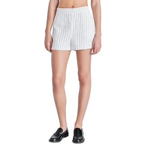 Pantalones Cortos para Mujer Steve Madden Jessa Rayas Cintura Alta XS Marfil Bolsillos Cortados B4HP - Imagen 1 de 2