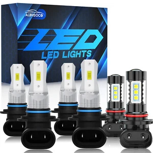 For Chevy Silverado 1500 2500 3500 2003-2006 LED Headlights High/Low + Fog Bulbs - Picture 1 of 11