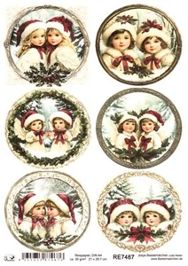 Papel de arroz DIN A4 seda de paja decoupage Navidad ángel ángel RE7467 - Imagen 1 de 1
